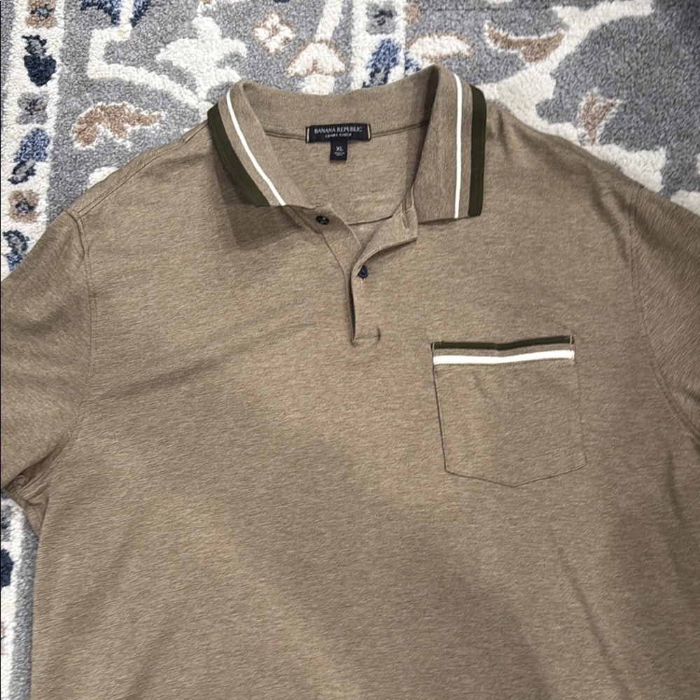 Banana Republic Tan Polo Shirt Classic Knit
